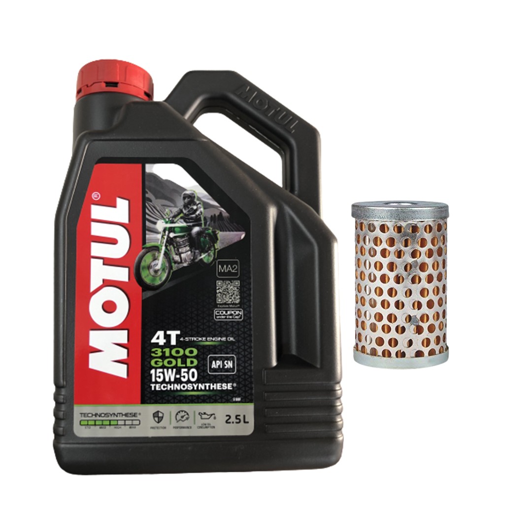 3100 Gold 4T 15W50 2.5 L Engine Oil and Oil Filter Combo