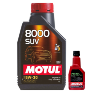 Motul 8000 SUV 5W-30 (1L) & Petrol System Cleaner 200ml