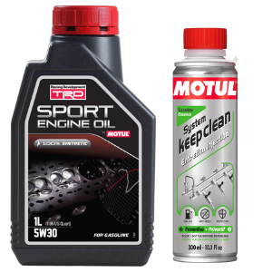 Motul Racing Development TRD Sport 5W-30 100% Synthetic Engine Oil (1L) With Petrol System Keep Clean Gasoline 300mlCombo