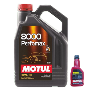 Motul 8000 PERFOMAX 0W-20 (3L) & Diesel System Cleaner 200ml