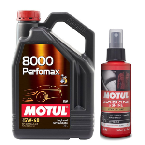 Motul 8000 PERFOMAX 5W-40 (3.5L) & Leather Clean & Shine 100ml Combo