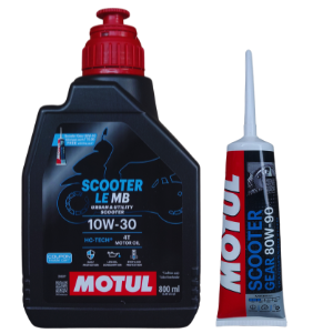Motul Scooter LE 10W-30 Engine Oil (800ML) With Free Gear 80W90 (120ml)  Combo