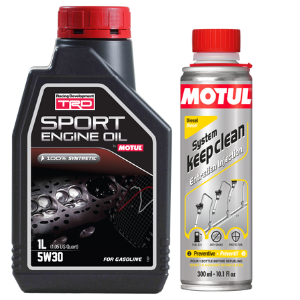 Motul Racing Development TRD Sport 5W-30 100% Synthetic Engine Oil (1L) With Diesel System Keep Clean 300mlCombo