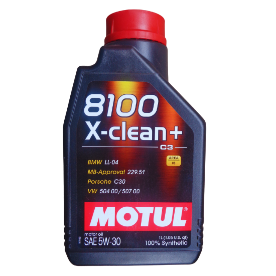 Motul 8100 X-clean+ 5W30 (1L) - Full Synthetic Low SAPS Engine Oil for Petrol & Diesel DPFs