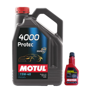 Motul 4000 PROTEC 15W-40 (5L) & Diesel System Cleaner 200ml Combo