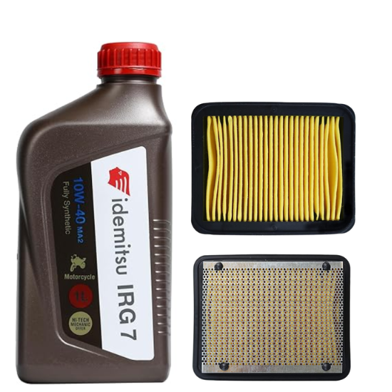 Idemitsu IRG7 10W-40 MA2 Fully Synthetic Petrol Engine oil (1L Bottle Pack of 1) With Apache Air Filter 200cc Combo