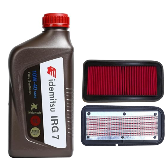 Idemitsu IRG7 10W-40 MA2 Fully Synthetic Engine Oil With FZ Air Filter Combo (1L Oil + 250cc Filter)