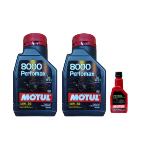Motul 8000 PERFOMAX 0W-20 (Pack of 500ml x2) & Petrol System Cleaner 200ml