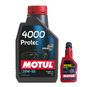 Motul 4000 PROTEC 20W-50 (1L) & Diesel System Cleaner 200ml