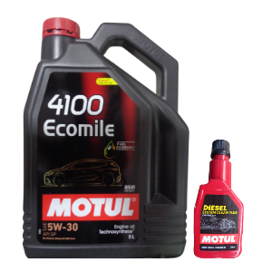 Motul 4100 ECOMILE 5W-30 (5L) & DIESEL System Cleaner 200ML Combo