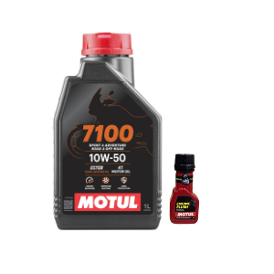 Motul 7100 4T 10W50 1L + Engine Flush 50ml Combo - Ester Synthetic Oil