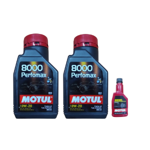 Motul 8000 PERFOMAX 0W-20 (Pack of 500ml x2) & Diesel System Cleaner 200ml