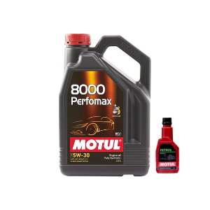 Motul 8000 PERFOMAX 5W-30 Oil 3.5L & Petrol System Cleaner (200ml)