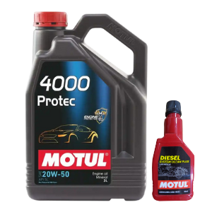 Motul 4000 PROTEC 20W-50 (3L) & Diesel System Cleaner 200ml