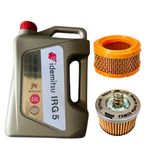 IRG5 15W-50 MA2  Engine Oil For Bullet 2.5L With 500cc BS6 Oil Filter & Air Filter Combo