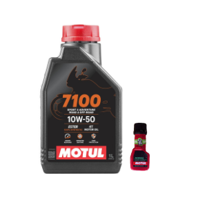 Motul 7100 4T 10W50 1L + Petrol System Clean 50ml Combo | Engine Oil & Fuel Additive