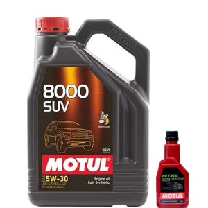 Motul 8000 SUV 5W-30 (5L) & PETROL System Cleaner 200ml