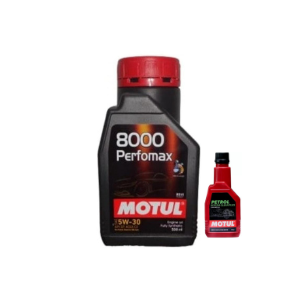Motul 8000 PERFOMAX 5W-30 Oil 500ML & Petrol System Cleaner (200ml)