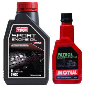 Motul Racing Development TRD Sport 5W-30 100% Synthetic Engine Oil (1L) With Petrol System Clean Plus 200mlCombo
