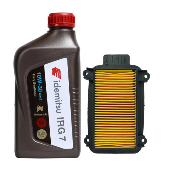 Idemitsu IRG7 10W-30 MA2 Fully Synthetic Petrol Engine oil 1L  With Air Filter For pleasure duet Combo