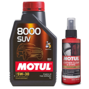 MOTUL SUV 5W30 Engine Oil 1L + Motul Leather Clean & Shine 100ml Combo Pack