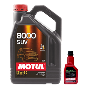 Motul 8000 SUV 5W-30 (3.5L) & PETROL System Cleaner 200ml