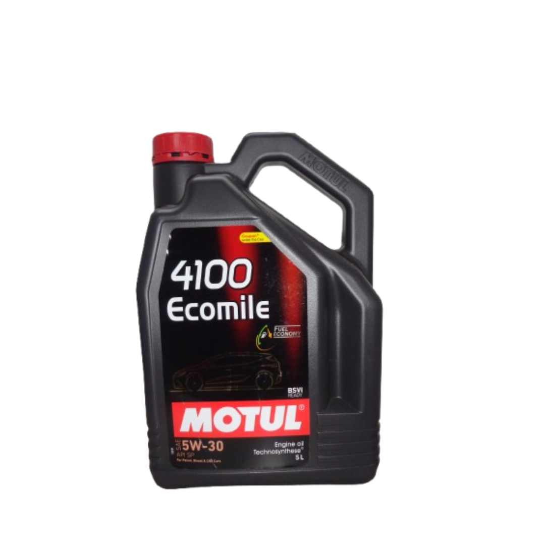 Motul 4100 Ecomile SAE 5W30 -5L API SM/CF Semi Synthetic Engine Oil for Petrol,Diesel,CNG & LPG Cars (5 L)