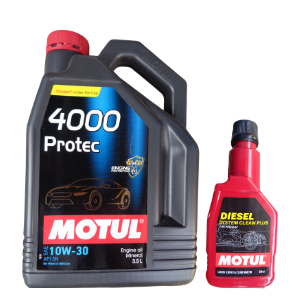 Motul 4000 PROTEC 10W-30 (3.5L) & Diesel System Cleaner 200ml Combo